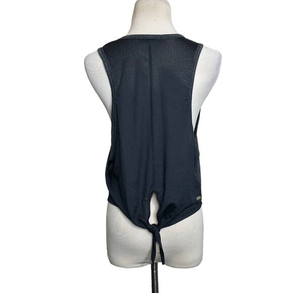 Alala gray black back mesh detail tie back athletic tank top size small - Picture 3 of 11